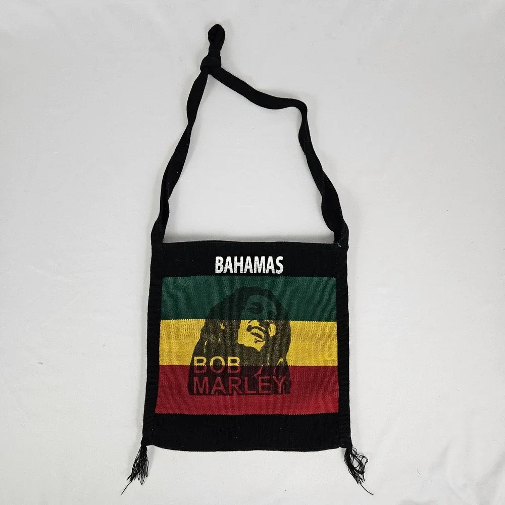 Bob Marley Bahamas Rasta Knit Hobo Pouch Bag One Love Rasta